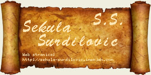 Sekula Šurdilović vizit kartica